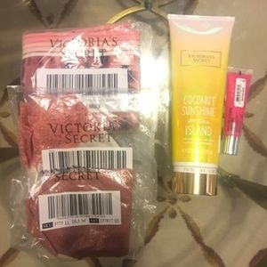 Victoria Secret Panties, Lip Gloss & Body Spray